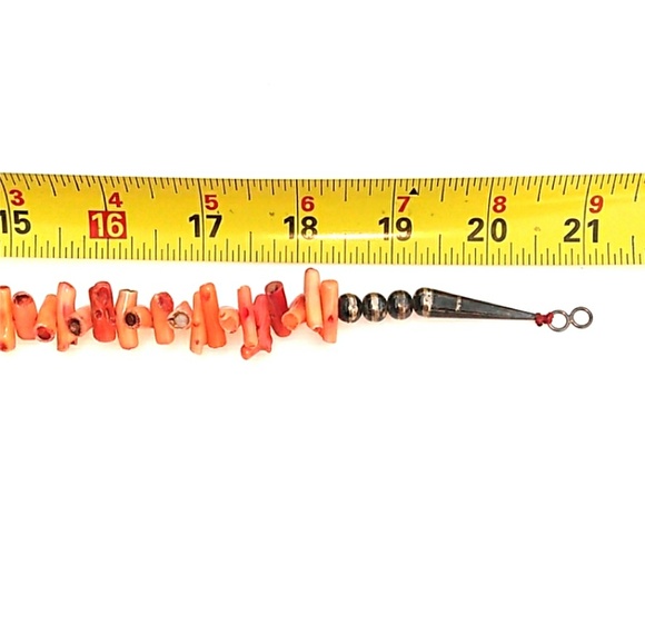 VINTAGE 372CTW! 925 Genuine Coral Branch Necklace - Picture 3 of 8